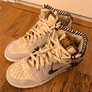 Nike High-Top Sneakers in Cream and White